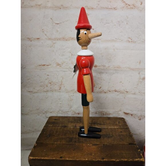 14" Handcrafted Italian Wooden Pinocchio C2 Di Rainoldi Jointed - Picture 4 of 8